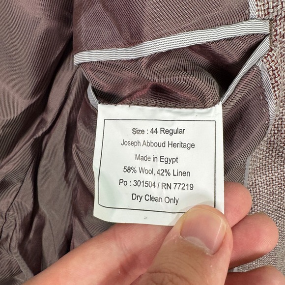 NEW Joseph Abboud Heritage Mens 44R Brown Wool‎ Linen Blazer Sport Coat Jacket - Picture 8 of 13